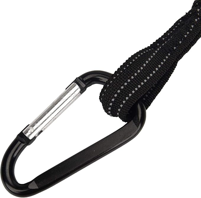 BESNIN Tool Lanyard，5 Pack Safety Tool Leash，Retractable Bungee Cord with Aluminum Lock Carabiner and Adjustable Loop End, Maximum Weight Limit 13.6KG / 30lb, Fall Restraint with Shock Cord Stopper