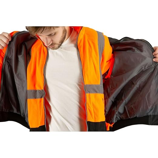 Majestic 75-1384/X2 High Visibility Orange 8-in-1 Waterproof Jacket with High Visibility Liner, Removable Sleeves and Liner, PU Coated Oxford Fabric, ANSI 3 Type R, 2X-Large