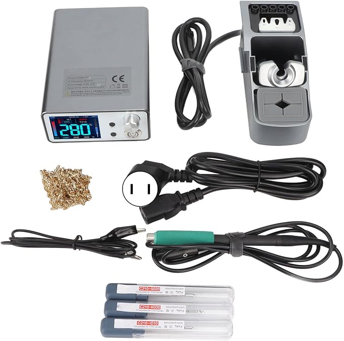 Smart Soldering Station, Professional Grade Digital Display PID Control 96W Fast Heating T210 Handle for PCB Repair and Mobile Phone Motherboard