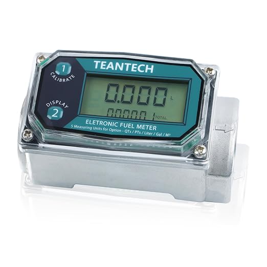 1 Pack 1in Digital Turbine Fuel Flow Meter, High Accuracy Diesel Flow Meter with NPT Counter, Digital LCD with 5 Units, Auto Shut Off, for Gasoline/Kerosene/Water
