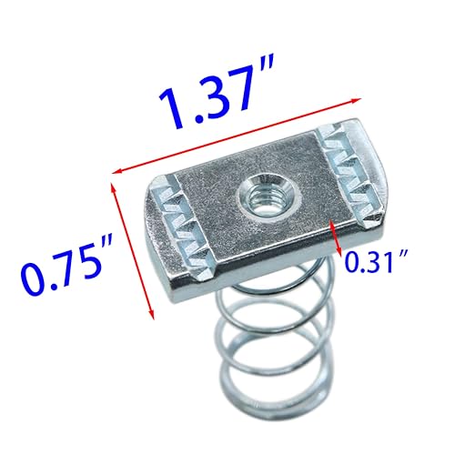 (100) Strut Channel Nuts, 1/4-20 Spring Channel Nuts with Zinc Electroplate Finish, Long Spring Nuts Great for Use with Strut Channel (100 Pack)