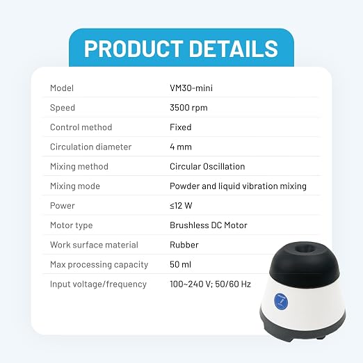 Mini Vortex Mixer with Touch Start Function, Lab Mixing, Nail Polish,Eyelash Adhesives and Acrylic Paints Mixing, Lab Vortexer for Tubes,Include 50 pcs Stainless Steel Mixing Balls