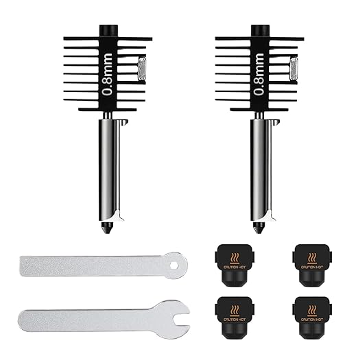 Bamboo Lab Upgrade Hardened Steel Hotend Kit for Bambu Lab A1 Mini /A1,2 Pack 0.8mm Harden Steel Nozzle,All Metal Extruder Hot End Heating Block Replacement, High-Speed 3D Printer Accessories