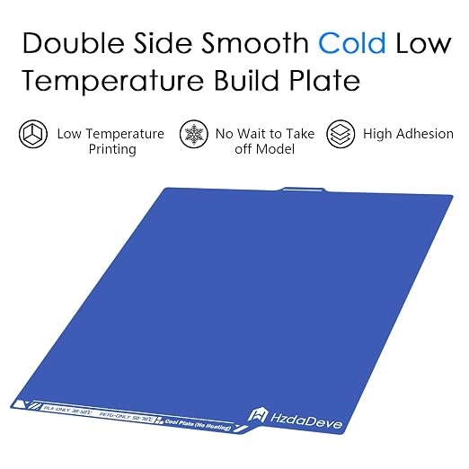 HzdaDeve Upgraded Cool Plate for Centauri Carbon/Centauri Carbon 2/CC/CC2 Low Temperature Cold Build Plate 260x271MM Double Sided Smooth Board Sheet Bed PEI Platform for Elegoo (No Heating/No Glue)