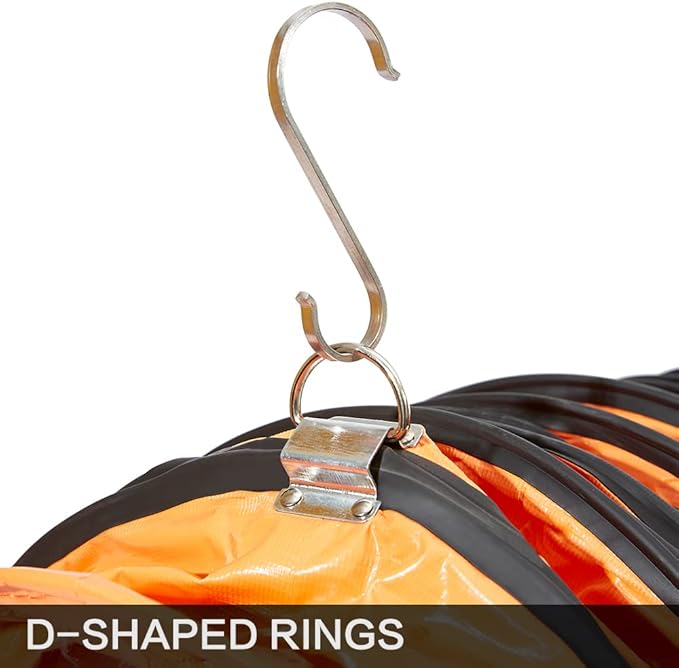25FT PVC Flexible Duct Hose, HVAC Duct Hosing Flame Retardant for Ventilator Utility Blower Fan with Adjustable Rope and D-Ring, Easy Storage (12inx25ft)