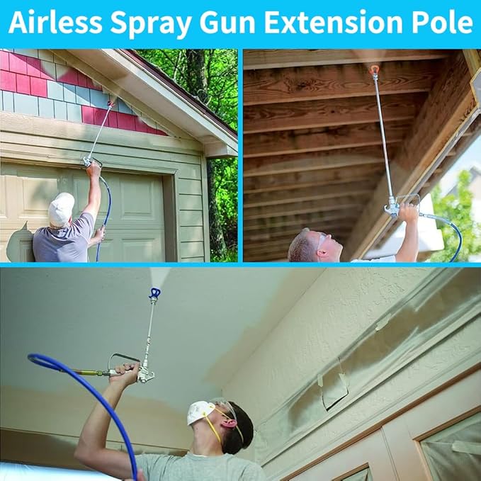 5PCS Airless Sprayer Gun Spray Painting Wand,Airless Spray Gun Tip Extensions,Airless Paint Sprayer Gun Tip Extension Pole,for Airless Paint Gun Wand (blue/8in 12in 20in 30in 40in)