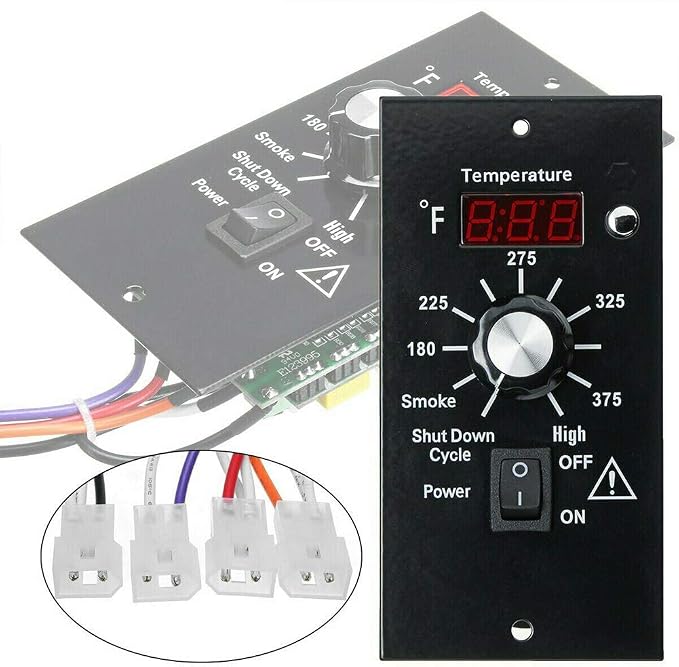 Digital Thermostat Controller, LED Display Temperature Control Panel Barbecue Grill Replacement Part, Replacement Thermostat Kit Parts Digital Pro Controller for All Traeger