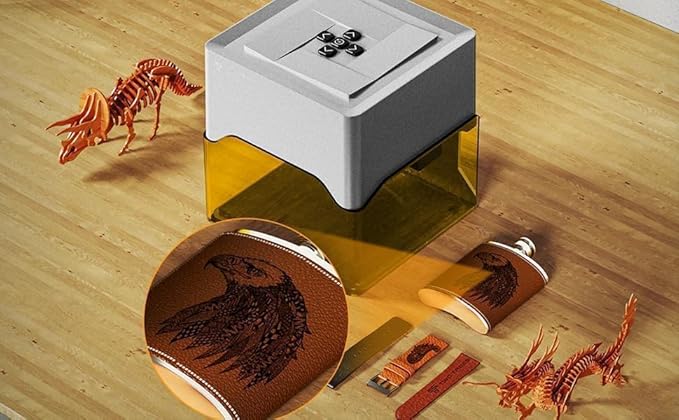 Twotrees TS1 Mini 3W Laser Engraver, Fully Enclosed Safe Design 80x80mm, 1kg Ultra-Portable Bluetooth APP Control for DIY Small Gifts Family Classroom