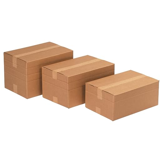 Aviditi MD12126R Multi-Depth Corrugated Cardboard Box 12 1/2" L x 12 1/2" W x 6" H, Kraft, for Shipping, Packing and Moving (Pack of 25)