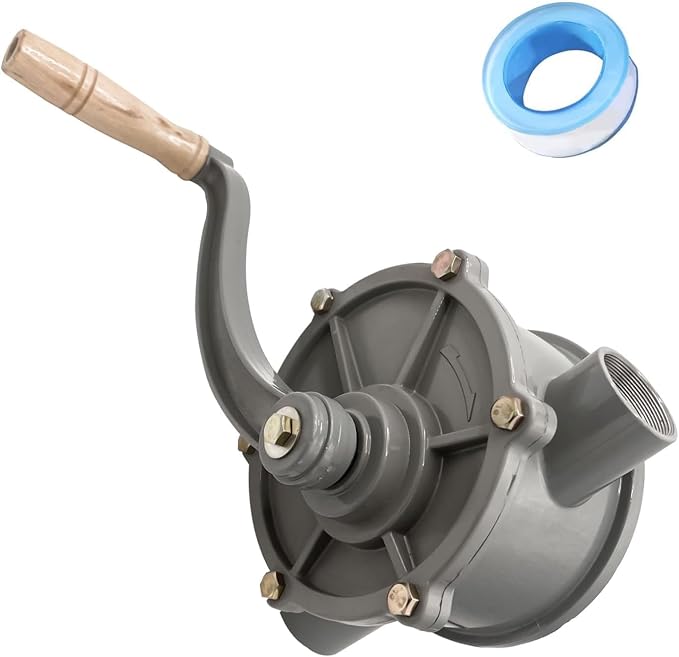 Gas Caddy Pump, Rotary Hand Oil Transfer Pump 10-55 Gallon Aluminum Hand Gas Fuel Diesel Transfer Pump Caddy for Non-Corrosive, Petroleum Based, Pumps Light to Medium Viscosity Oils 1.25" Outlet