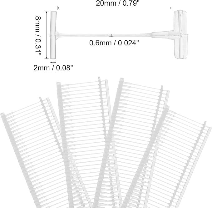 uxcell 5000pcs Standard Tagging Gun Fasteners 20mm Tagging Barbs Pins PP Plastic Tag for Price Tagging Gun, Clothing Tags Gun Attachments for Clothes Bag Fabric, White
