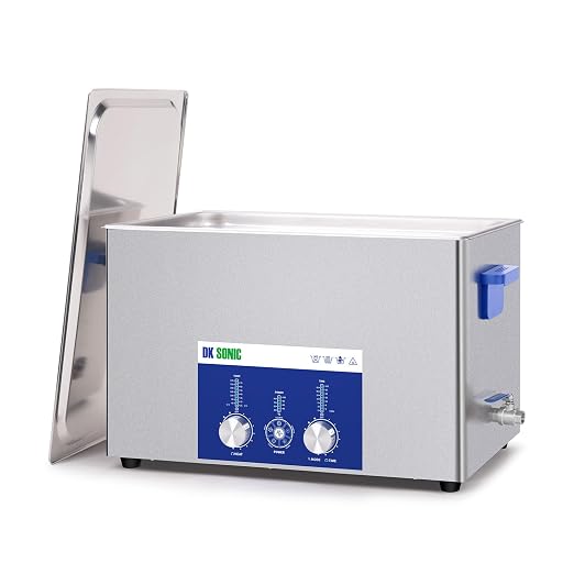 DK SONIC Ultrasonic Cleaner 30L 600W, Ultrasonic Carburetors Cleaner with Power Adjustable Encoded Control and Five Modes for Parts,Circuit Board,Engines Cleaning