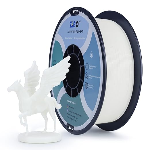ZIRO PLA Filament 1.75mm,3D Printer Filament PLA PRO Basic Color Series 1.75MM 1KG(2.2lbs), Dimensional Accuracy +/- 0.03mm,White