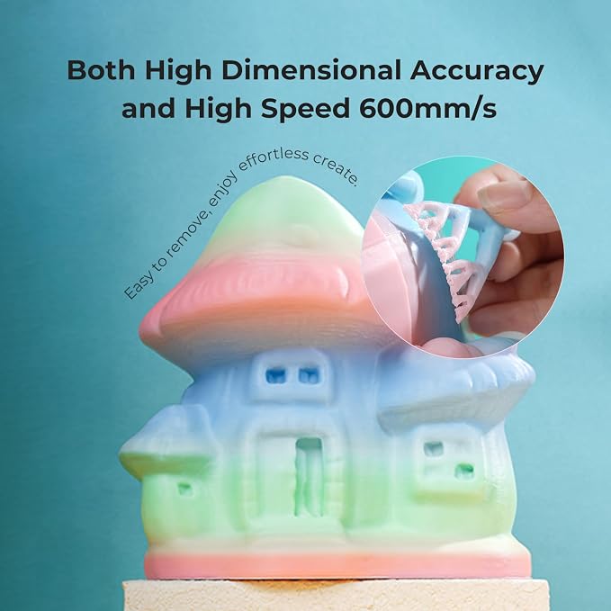 Creality Hyper Rainbow PLA Filament 1.75mm, Multicolor Gradient PLA for High-Speed Printing 30–600mm/s, Smooth Extrusion, Dimensional Accuracy +/- 0.03mm Accuracy (Long Gradient)