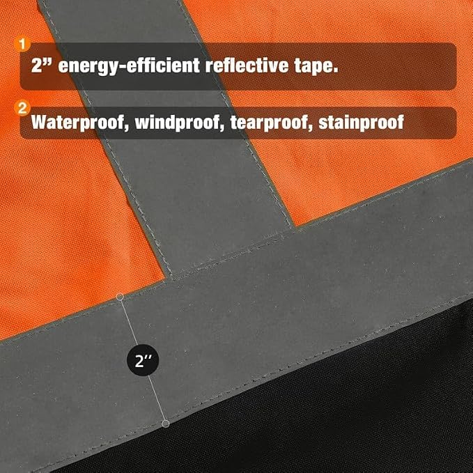 SKSAFETY 3-in-1 High Visibility Winter Bomber Jackets Zip Out Fleece Liner Reflective Safety Coats for men Waterproof ANSI/ISEA Class 3(Orange 6XL)