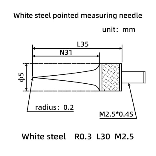 Digital dial Gauge, with a Range of 0-1in/25.4mm and a Digital Indicator Accuracy of 0.001mm/0.00005 "Metric and Imperial Measure Tool Electronic Dial Gauge (ACE-Q25)