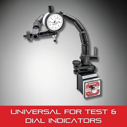Starrett Magnetic Indicator Holder with 15" Flexible Arm - 3/8" Stem Diameter, 100 lbs Holding Power, Precision Measurement Tool - 657T