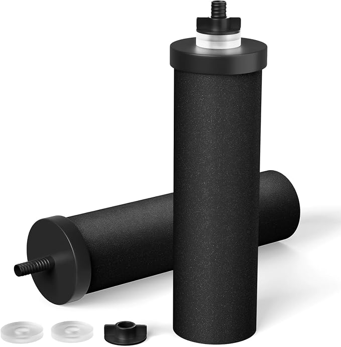 Purewell PF-2 Black 2-Stage Purification Elements, 2 Pack, K Series | Replacement Filter for ProOne® and Berlkey®, Compatible with ProOne® Big+ or Berlkey® Big+, Gravity Water Filter System