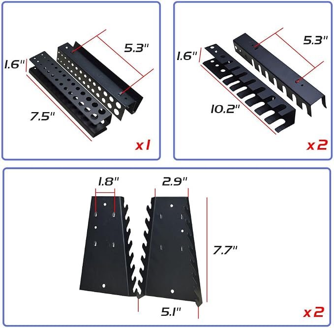 JZD Metal Wall Storage Cabinet with 22 Tool Hooks, for Garage Workshop Black & Grey