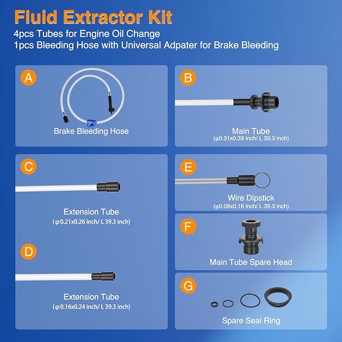 GOOACC Oil Extractor Pump 6.5L Pneumatic Manual Fluid Extractor Pump for Oil Change Tool Kit with Dipstick and Suction Hose Oil Vacuum Pump Extractor for Automotive Boats Motorcycles Fluids Transfer