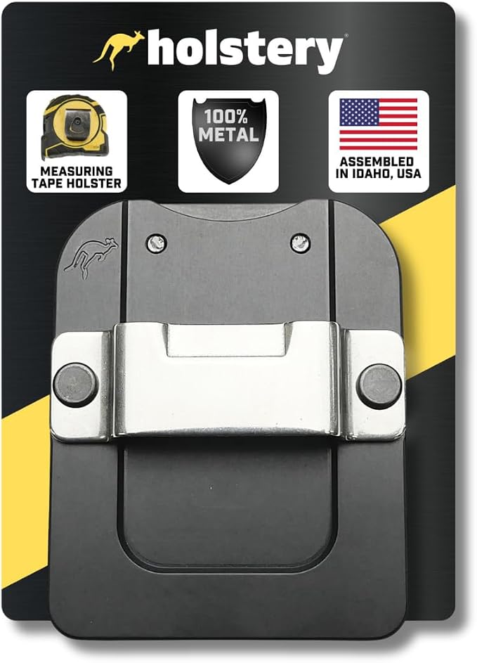 Holstery TapeMaster | Clip-On Tape Measure Holder - Low-Profile Measuring Tape Holster for Your Belt, Tool Bags, Pockets, or Pants