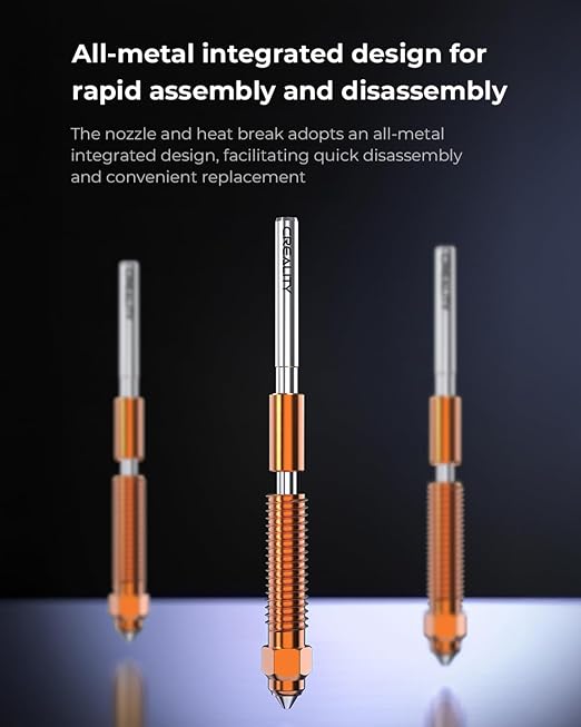 Creality Official K1C/K1 SE Nozzle, 0.8mm 1 PCS Quick-Swap 3D Printer K2 SE Nozzle, Copper Alloy and Hardened Steel with Titanium Alloy Heat Break for K1C, K1SE, K2SE, Ender 3 V3, Ender 3 V3 Plus