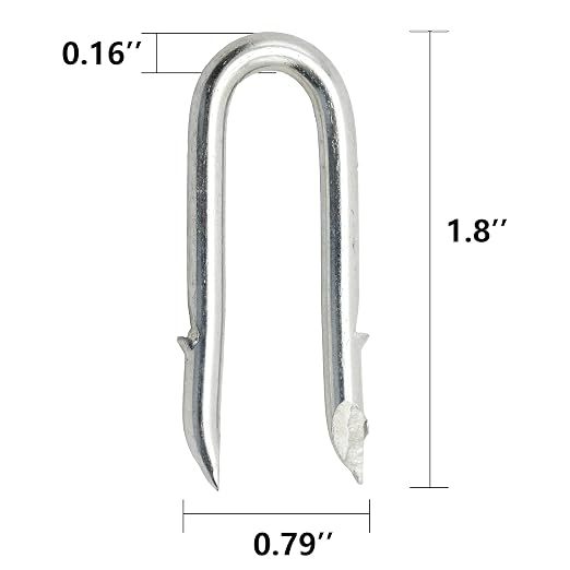 Galvanized Steel U-Shaped Fencing Staples for Mesh Fencing 400pcs | Heavy duty galvanized U fastener nails, sturdy construction, ideal fixing accessory for wire fence installation