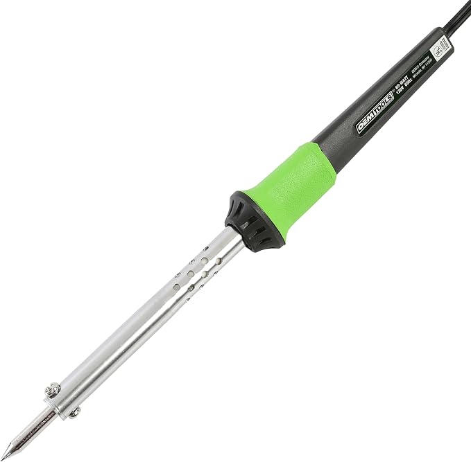 OEMTOOLS 24761 60 Watt Soldering Iron with Metal Stand, Green and Black, Automotive Solder Iron with Pencil Tip Soldering Iron Attachment