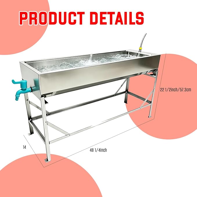 Metal Stand for Automatic Livestock Water Trough Larger Automatic Waterer | 12 Gal Stainless Steel Larger Automatic Livestock Waterer with Stand for Goat Cattle Horse Hog Pigs Dog