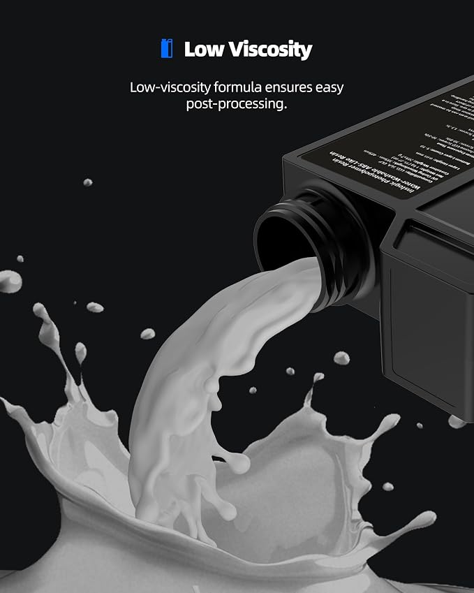 Inslogic Water-Washable ABS-Like Resin, Combines Features of ABSLIKE Resin & Water Washable Resin, Non Brittle, High Precision, Fast Curing 3D Resin for LCD DLP SLA 3D Printers, 1KG Black