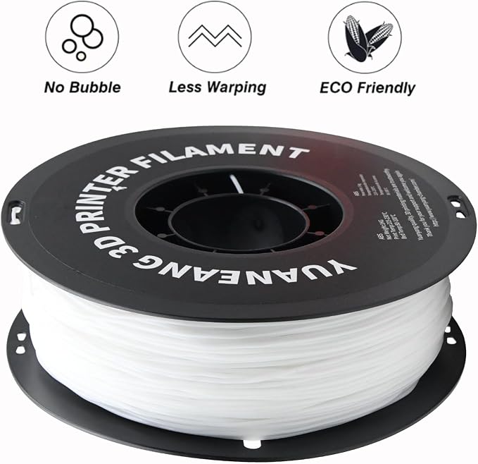 TPU 3D Printer Filament 1.75mm White, 1kg Spool, Flexible & Durable TPU Material (Shore 95A), High Elasticity, Impact-Resistant, Wear-Resistant, ±0.03mm Precision