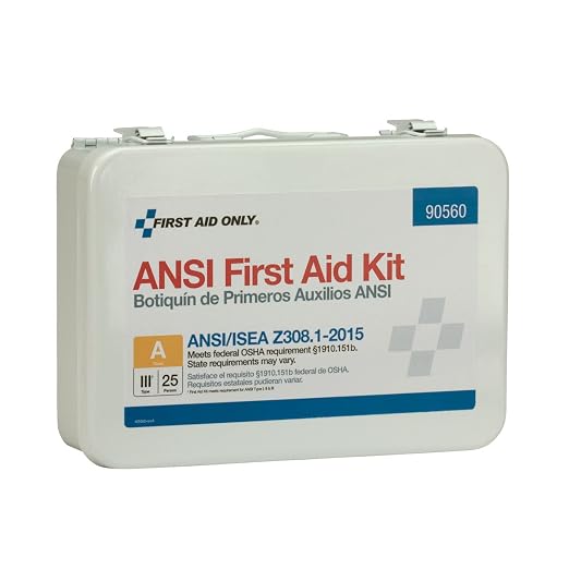 First Aid Only 90560 Bulk ANSI A 25-Person Emergency First Aid Kit for Office, Home, and Construction, 89 Pieces