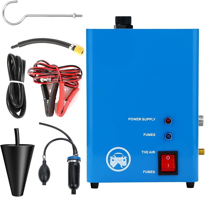 Automotive Smoke Leak Detector, Smoke Machine with Built in Air Pump Pressure Gauge, 12V DC Smoke Leak Detector, Diagnostic Leak Tester Tools for Car, EVAP, Vacuum, Fuel and More Leak Testing