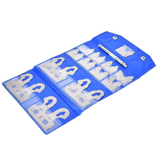 Radius Gauge Set 17PCS Stainless Steel, 1/64 to 1/2 Inch Precision Radius Gauges Measuring Tool for Machinists, Engineers, Metalworkers Woodworking.