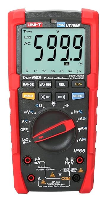 UNI-T UT195 Series UT195E/UT195M/UT195DS Handheld Industrial Digital multimeters IP65 and 2m Drop Proof