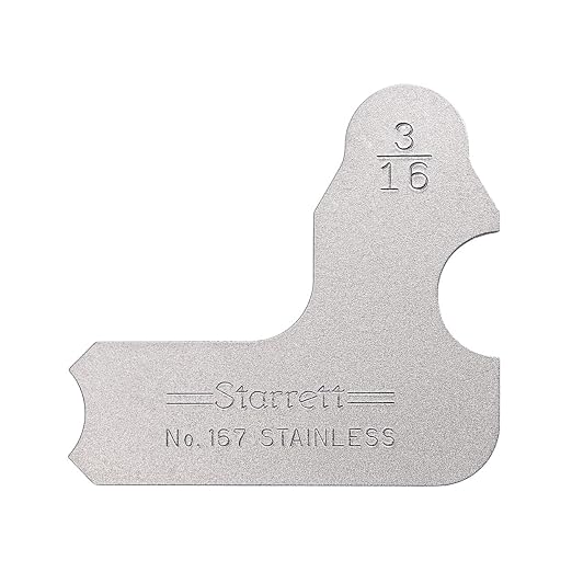 Starrett Individual Radius Gage for Both Convex and Concave Radii - Ideal for Carpenters and Constructions - Stainless Steel, 3/16" Radius Gage, Inch Reading - 167-3/16