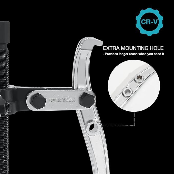 DURATECH 6-Inch 3-Jaw Gear Puller, Removal Tool for Gears, Pulleys, Bearings and Flywheels, Fully Assembled, CR-V Steel