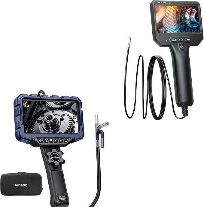 3.9mm Ultra Thin Borescope & 7'' IPS Two-Way Articulating Borescope