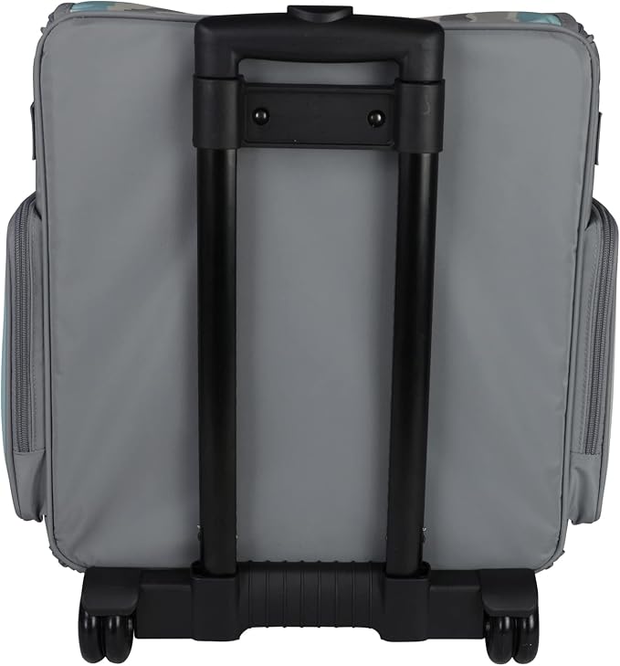 Everything Mary Rolling Scrapbook Tote – Grey Stripes Craft Bag with Wheels – Portable Storage Organizer for Scrapbooking, Papercraft & Art Supplies