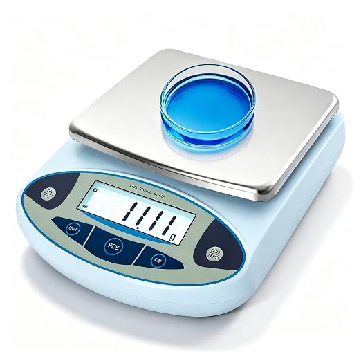 FOUR E'S SCIENTIFIC Lab Scale 5000g x 0.01g Accuracy, Laboratory Analytical Balance Scientific Scale Kitchen Scale