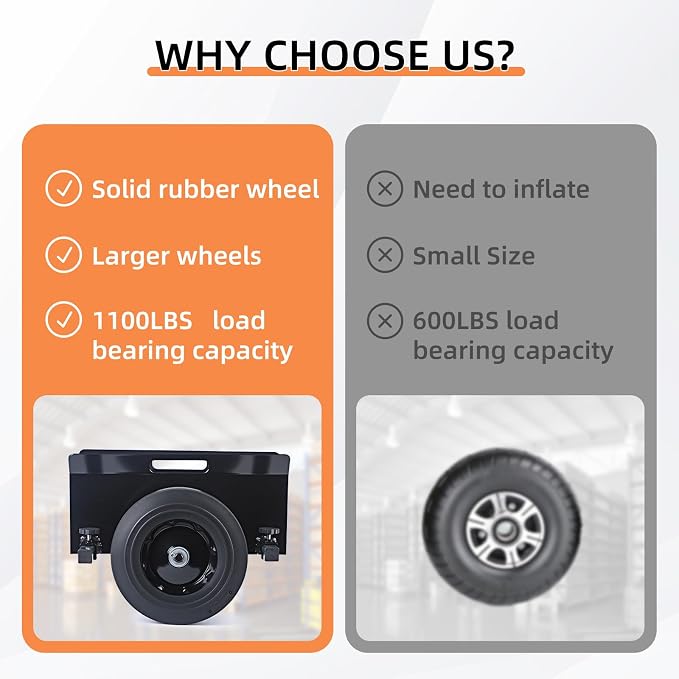 Heavy Duty Panel Dolly 1100LBS Capacity Door Cart with 10" Solid Rubber Wheels,Adjustable Clamp Panel Cart with Handle, All Terrain Slab Dolly for Drywall Sheet Heavy Material-Black