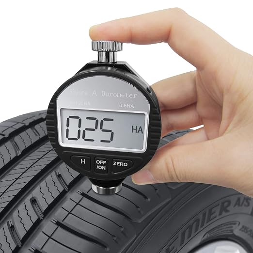 Rubber Hardness Tester, Shore Type A Hardness Tester Digital Durometer 0~100HA Portable Surface Hardness Tester with Large LCD Display for Tire, Plastic, Leather, Wax