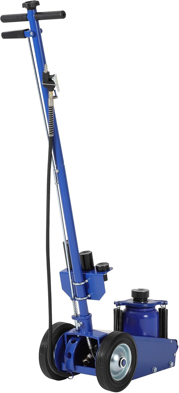 35 Ton Air Hydraulic Floor Jack, 77,000 LBS Capacity Heavy Duty Truck Jack for Trucks & Tractors, Low Profile 10 Inch, Dual Power Air/Manual Hydraulic, 4 Adapters & Adjustable Handle