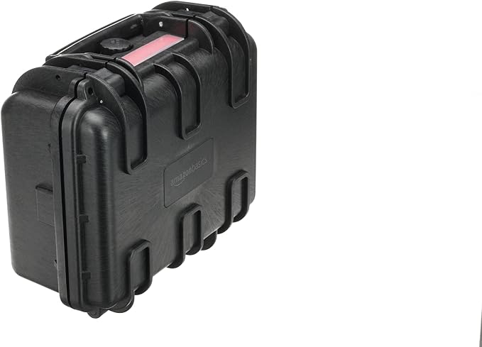 Amazon Basics Hard Camera Case, Small, Black, Solid, 12"L x 11"W x 6"H