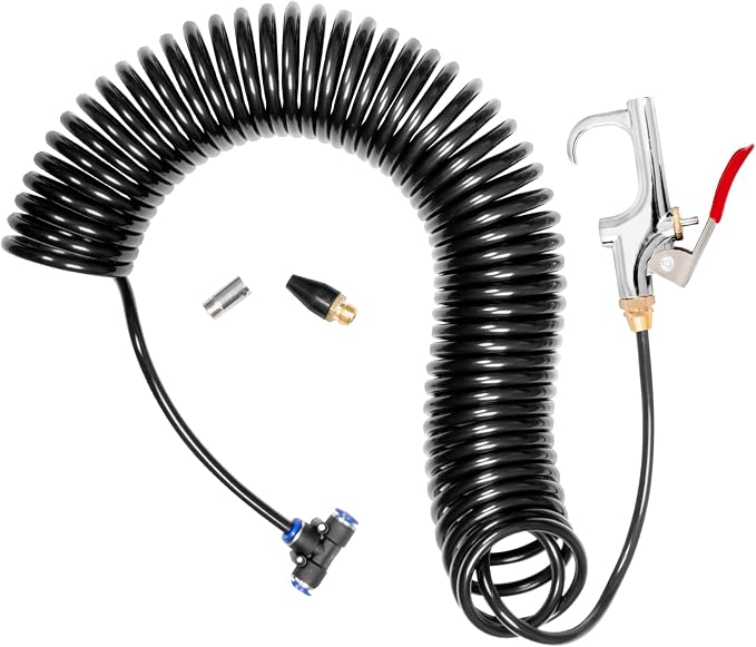 GG Grand General 99512 Heavy Duty Truck Air Seat Blow Gun Kit with 27 Feet Coil for Fast Cleaning of Truck Cab