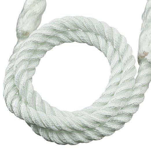 Peakworks Fall Protection Restraint Lanyard with Rope and 2 Snap Hooks, 2 ft. Length, White, V8151002