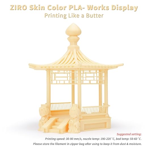 ZIRO PLA Filament 1.75mm,3D Printer Filament PLA PRO Basic Color Series， 1.75MM 1KG Spool, Dimensional Accuracy +/- 0.03mm, Skin