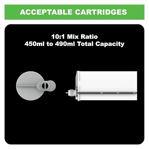 Albion Engineering Company B26T400X10 400 Series B-Line Manual Multi-Component Cartridge Epoxy Acrylic Adhesive Gun for 10:1 Mix Ratio Cartridges (490 ml)