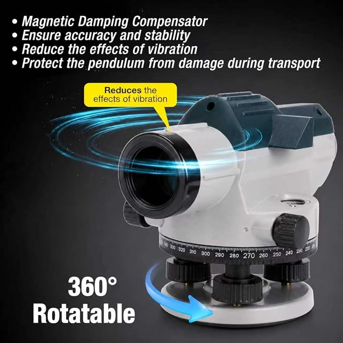 32x Automatic Transit Level AL32 Power Automatic Optical Level Auto Level | Self-Leveling Tool for Builders & Contractors | Excellent Accuracy | Water-resistant Measuring Instruments