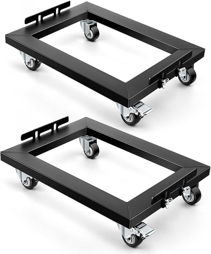 KEDSUM Furniture Dolly 1000LBS × 2 Pack, 17 x 13 in Heavy Duty Moving Dolly with Reinforced Steel Frame, Mover Dollies with Brake Wheels, Anti-Slip Baffles, Easy Moving for Dryer, Refrigerator